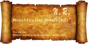 Noszticzius Renátó névjegykártya