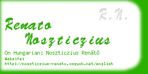 renato noszticzius business card
